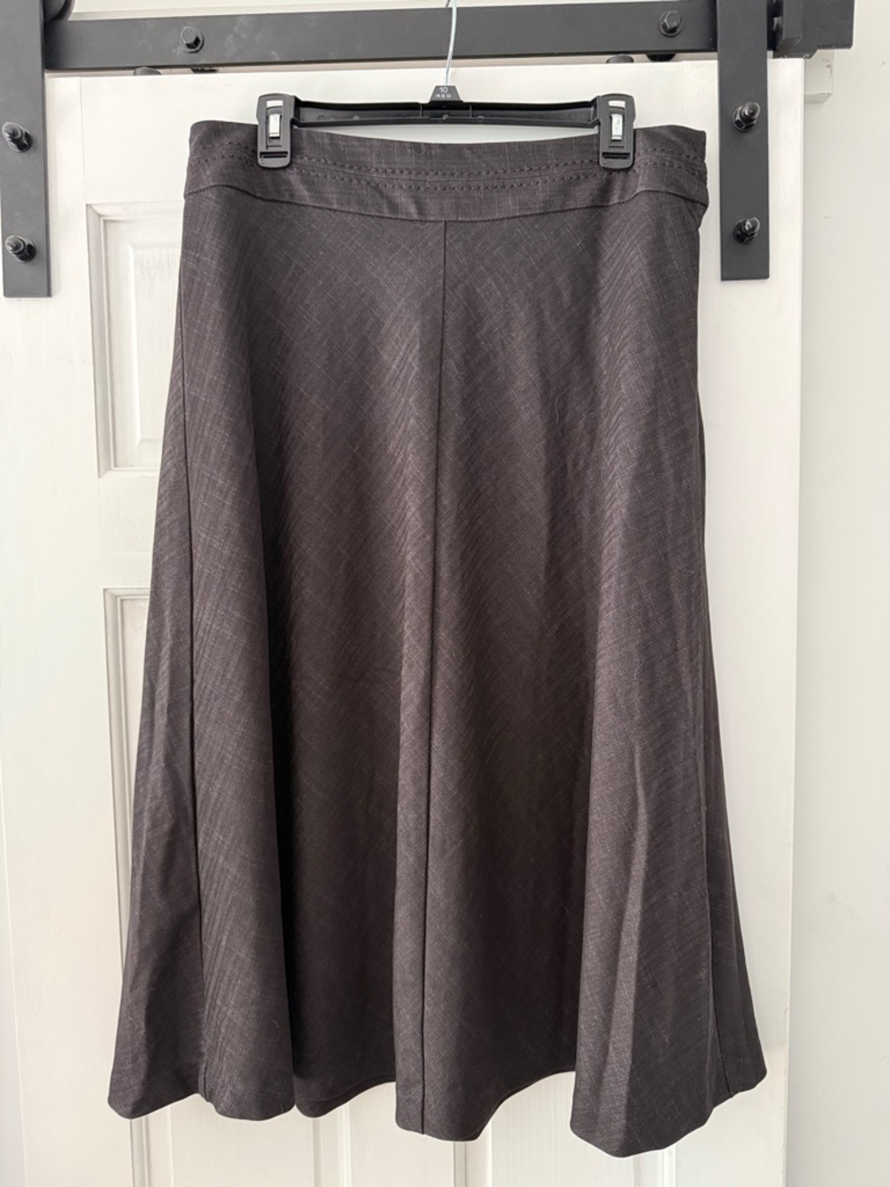 Christopher & Banks Dark Brown A-Line Midi Skirt